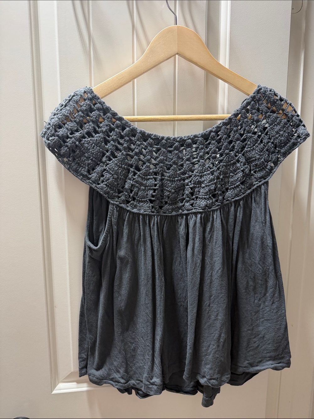 Lucky Brand Crochet Yoke Tee